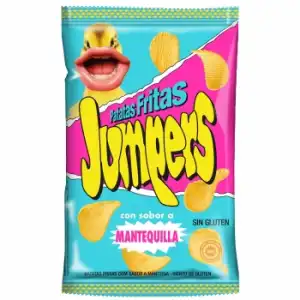 Patatas fritas onduladas sabor mantequilla Jumpers sin gluten 110 g.