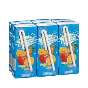 Fruta + leche Mediterráneo Hacendado sin azúcares añadidos 6 mini bricks X 200 ml