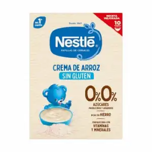 Papilla infantil mi 1o papilla crema de arroz Nestlé sin gluten y sin azúcar añadido 180 g.