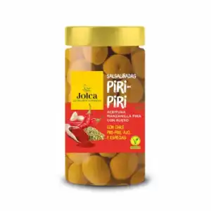 Aceitunas manzanilla salsaliñadas piri piri Jolca sin gluten 240 g.