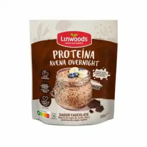 Avena con chía alta en proteína sabor chocolate Linwoods sin gluten y sin azúcar añadido doy pack 300 g.