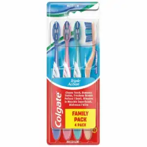 Cepillo de dientes medio refresca el aliento Triple Action Colgate 4 ud.