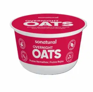 Yogur desnatado de avena y frutos rojos Sonatural Overnight 145 g