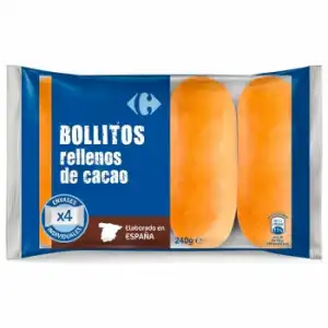 Bollitos rellenos de cacao Carrefour 240 g.