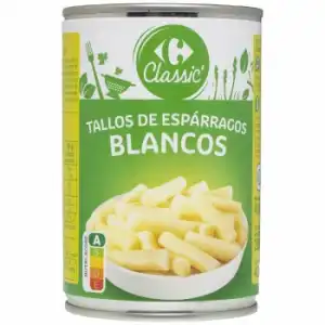 Tallos de espárrago blanco Carrefour sin lactosa 250 g.