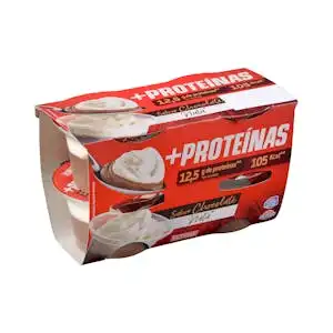 Copa de chocolate y nata +Proteínas Hacendado 12,5 g proteínas 4 ud. X 0.125 kg