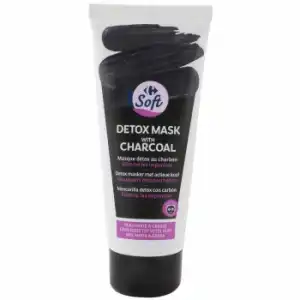 Mascarilla facial détox con carbón piel mixta a grasa Carrefour Soft 100 ml.