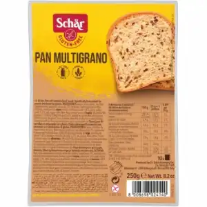 Pan de molde multigrano Dr. Schär sin gluten y sin lactosa 250 g.