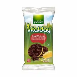 Tortitas de maíz con chocolate negro Gullón Vitalday sin gluten 100 g.