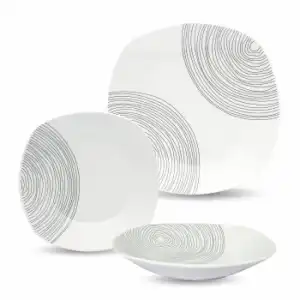 Vajilla Porcelana con Circulo CARREFOUR HOME - 18 pzas