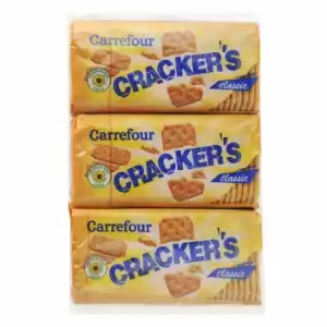 Cracker's Carrefour Classic pack de 3 unidades de 100 g.