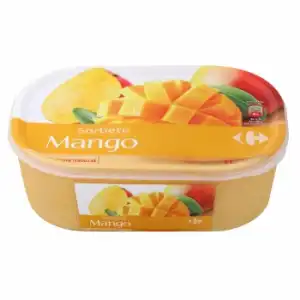 Helado sorbete de mango Carrefour 600 g.