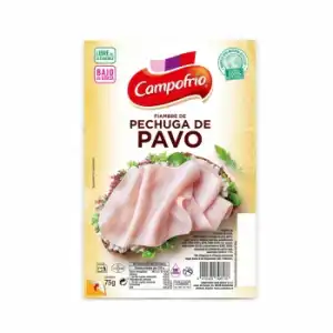 Pechuga de pavo en lonchas Campofrío sin gluten y sin lactosa 70 g.