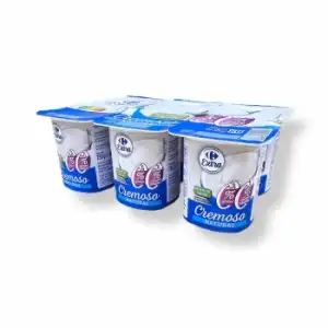 Yogur natural cremoso Carrefour Extra pack de 6 unidades de 125 g.