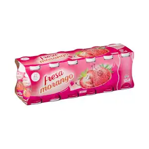 Yogur líquido de fresa Hacendado 12 mini botellas X 0.1 kg