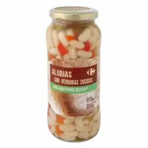 Alubias con verduras cocidas Carrefour 400 g.