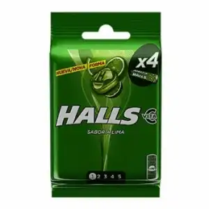 Caramelos sabor lima Halls 4 paquetes de 32 g.