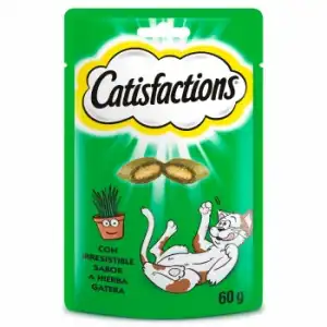 Snacks hierba gatera para gatos Catisfactions 60 g.