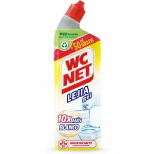 Limpiador de baño con lejía aroma limón en gel WC Net 750 ml.