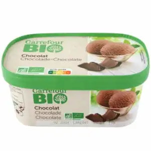 Helado de chocolate ecológico Carrefour Bio 450 g.