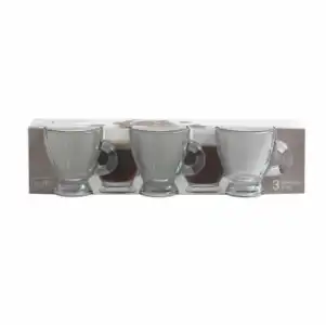 Taza Café de Vidrio HOME STYLE Roma 9,5cl 3 ud - Transparente