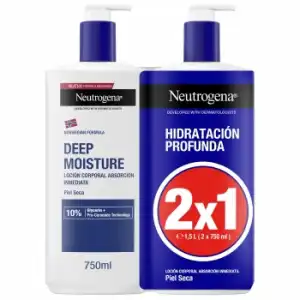 Loción de absorción inmediata para piel seca hidratación profunda Neutrogena de 2 unidades 750 ml.