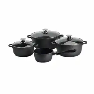 Batería de Cocina Clásica de Aluminio 7 pzas - Negro