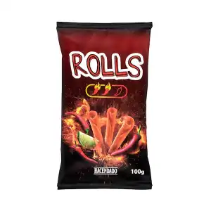 Snack frito Rolls sabor chili y lima Hacendado Paquete 0.1 kg