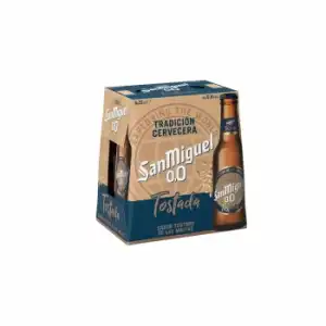 Cerveza tostada San Miguel 0.0 alcohol pack 6 botellas 25 cl.