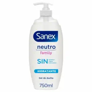 Gel de ducha hidratante neutro family Sanex 750 ml.