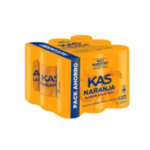 Kas naranja pack de 9 latas de 33 cl.