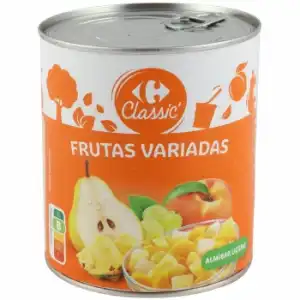 Macedonia de frutas variadas en almíbar ligero Classic Carrefour 500 g.