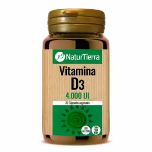 Complemento alimenticio en cápsulas Vitamina D3 NaturTierra sin gluten 30 ud.