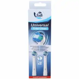 Recambios cepillo batería universal Total Clean Carrefour Soft 2 ud.