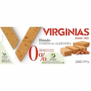 Turrón blando sin azúcar añadido Virginias sin gluten 200 g.