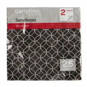 Servilletas CARREFOUR HOME 25 ud - Rayas Negro