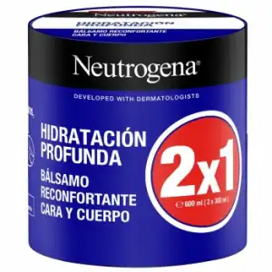 Bálsamo reconfortante cara y cuello hidratación profunda Neutrogena 2 unidades de 300 ml.