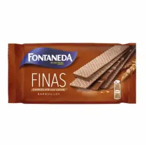 Barquillos rellenos de chocolate con leche Fontaneda Finas 92 g.