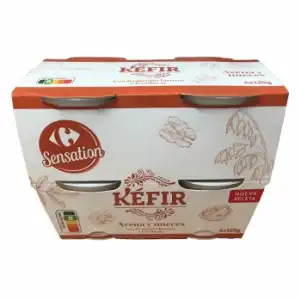 Kéfir de avena y nueces Carrefour Sensation pack de 4 unidades de 125 g.