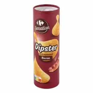 Aperitivo de patata sabor bacon Dipster Carrefour 175 g.