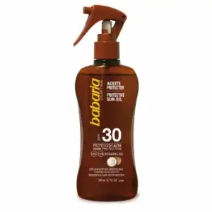 Spray aceite protector solar bronceador coco SPF 30 Babaria 200 ml.