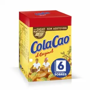 Cacao soluble original Cola Cao pack de 6 sobres de 18 g.