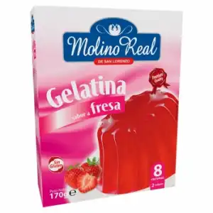 Preparado para gelatina sabor fresa Molino Real sin gluten 170 g.