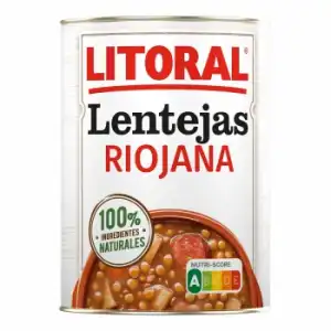 Lentejas a la riojana Litoral sin gluten 425 g.