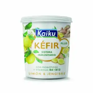 Kéfir plus jengibre y limón Kaiku sin gluten 350 g.