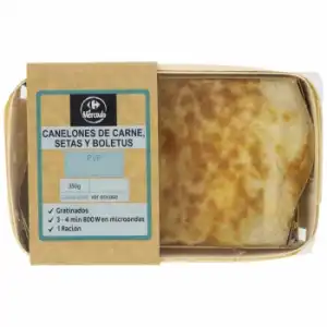 Canelones de carne, setas y boletus Carrefour 350 g