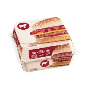 Hamburguesa de ternera con bacon y queso Hacendado Caja 0.22 kg