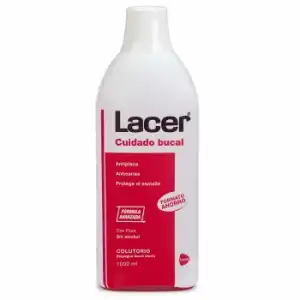 Colutorio de uso diario sin alcohol previene caries dental Lacer 1000 ml.