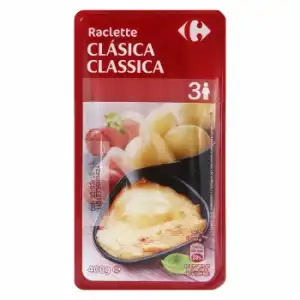 Raclette en lonchas Carrefour 400 g.