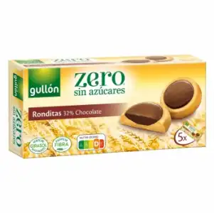 Galletas ronditas de chocolate sin azúcares Zero Gullón 186 g.